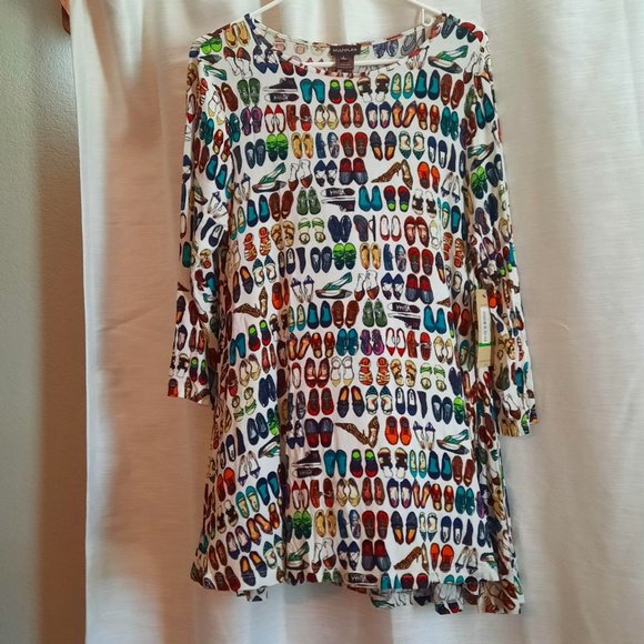 Multiples Dresses & Skirts - NWT Multiples Long Sleeve Shoe Pattern Tunic/Mini Dress  *BOGO*